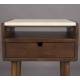 Table de Nuit Arda Dutchbone Chevet Rectangulaire en Bois et Pierre Naturelle Sellette d'Appoint 35x45x60cm