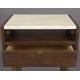 Table de Nuit Arda Dutchbone Chevet Rectangulaire en Bois et Pierre Naturelle Sellette d'Appoint 35x45x60cm