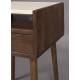 Table de Nuit Arda Dutchbone Chevet Rectangulaire en Bois et Pierre Naturelle Sellette d'Appoint 35x45x60cm