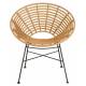 Fauteuil Toma Athezza Façon Chaise en Rotin en Acier et Plastique Couleur Naturel 63x73x77cm