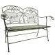 Banc de Jardin Papillon Banquette Extérieure en Fer forgé Vert Fauteuil Deux Places Pliable 60x95x122cm