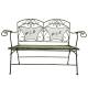 Banc de Jardin Papillon Banquette Extérieure en Fer forgé Vert Fauteuil Deux Places Pliable 60x95x122cm
