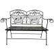 Banc Banquette Fauteuil de Jardin Exterieur 2 Personnes Pliable en Fer 60x95x122cm