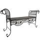 Banquette Honoré Banc de Jardin Fer Forgé Marron Assise de Charme Sans Dossier 40,5x70,5x134cm