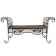 Banquette Honoré Banc de Jardin Fer Forgé Marron Assise de Charme Sans Dossier 40,5x70,5x134cm