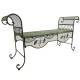 Banquette Honoré Banc de Jardin Fer Forgé Vert Ancien Assise de Charme Sans Dossier 40,5x70,5x134cm