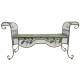 Banquette Honoré Banc de Jardin Fer Forgé Vert Ancien Assise de Charme Sans Dossier 40,5x70,5x134cm