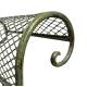 Banquette Honoré Banc de Jardin Fer Forgé Vert Ancien Assise de Charme Sans Dossier 40,5x70,5x134cm