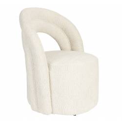 Fauteuil Seina Swivel Dutchbone Assise de Salon En Tissu Beige Siège Design Pivotant 62,5x66x82cm