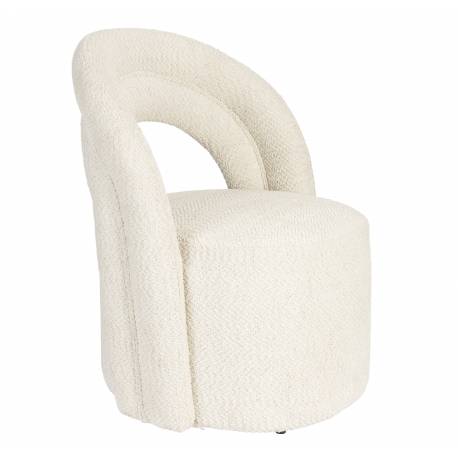 Fauteuil Seina Swivel Dutchbone Assise de Salon En Tissu Beige Siège Design Pivotant 62,5x66x82cm