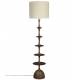 Lampadaire Cath Dutchbone Lampe sur Pied en Manguier Luminaire Abat-jour Tissu Ecru 45x45x179cm