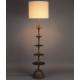 Lampadaire Cath Dutchbone Lampe sur Pied en Manguier Luminaire Abat-jour Tissu Ecru 45x45x179cm