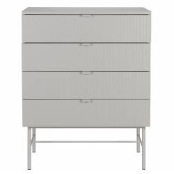 Commode Cayo Woody Meuble de Rangement 4 Tiroirs Chiffonnier Esprit Scandinave 40x79x100cm