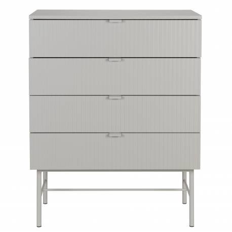 Commode Cayo Woody Meuble de Rangement 4 Tiroirs Chiffonnier Esprit Scandinave 40x79x100cm