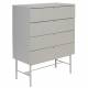 Commode Cayo Woody Meuble de Rangement 4 Tiroirs Chiffonnier Esprit Scandinave 40x79x100cm