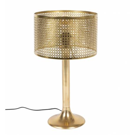 Lampe de Table Barun Dutchbone Eclairage d'Appoint Luminaire d'Ambiance en Fonte d'Aluminium Laiton 28x51x51cm