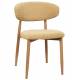 Chaise Georgia Pied Naturel Fauteuil de Table Métal et Tissu Moutarde Assise de Salle à Manger Design Rétro 52x55x78cm
