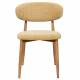 Chaise Georgia Pied Naturel Fauteuil de Table Métal et Tissu Moutarde Assise de Salle à Manger Design Rétro 52x55x78cm
