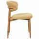 Chaise Georgia Pied Naturel Fauteuil de Table Métal et Tissu Moutarde Assise de Salle à Manger Design Rétro 52x55x78cm
