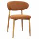 Chaise Georgia Pied Naturel Fauteuil de Table Métal et Tissu Fox Assise de Salle à Manger Design Rétro 52x55x78cm
