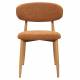 Chaise Georgia Pied Naturel Fauteuil de Table Métal et Tissu Fox Assise de Salle à Manger Design Rétro 52x55x78cm