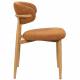 Chaise Georgia Pied Naturel Fauteuil de Table Métal et Tissu Fox Assise de Salle à Manger Design Rétro 52x55x78cm