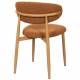 Chaise Georgia Pied Naturel Fauteuil de Table Métal et Tissu Fox Assise de Salle à Manger Design Rétro 52x55x78cm