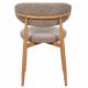 Chaise Georgia Pied Naturel Fauteuil de Table Métal et Tissu Taupe Assise de Salle à Manger Design Rétro 52x55x78cm