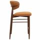 Tabouret de Bar Georgia Pied Finition Noyer Chaise Haute Métal et Tissu Fox Assise de Comptoir Design Rétro 52x55x94cm
