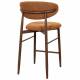 Tabouret de Bar Georgia Pied Finition Noyer Chaise Haute Métal et Tissu Fox Assise de Comptoir Design Rétro 52x55x94cm