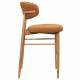 Tabouret de Bar Georgia Pied Finition Naturelle Chaise Haute Métal et Tissu Fox Assise de Comptoir Design Rétro 52x55x94cm