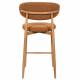 Tabouret de Bar Georgia Pied Finition Naturelle Chaise Haute Métal et Tissu Fox Assise de Comptoir Design Rétro 52x55x94cm