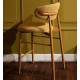 Tabouret de Bar Georgia Pied Finition Naturelle Chaise Haute Métal et Tissu Moutarde Assise de Comptoir Design Rétro 52x55x94cm