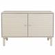 Cabinet Morning Zuiver Gris Meuble TV 2 Portes Acier, Bois et Rotin Buffet de Rangement Bahut 45x70x108cm