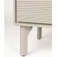Cabinet Morning Zuiver Gris Meuble TV 2 Portes Acier, Bois et Rotin Buffet de Rangement Bahut 45x70x108cm