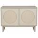 Meuble TV Twin Zuiver Bahut Gris 2 Portes Bois et Tissu Buffet de Rangement Bahut 45x70x100cm
