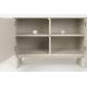 Meuble TV Twin Zuiver Bahut Gris 2 Portes Bois et Tissu Buffet de Rangement Bahut 45x70x100cm