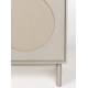 Meuble TV Twin Zuiver Bahut Gris 2 Portes Bois et Tissu Buffet de Rangement Bahut 45x70x100cm