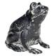Grenouille Rainette Statuette Crapaud en Fonte Patinée Grise 10,5x12,5x13cm