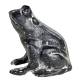 Grenouille Rainette Statuette Crapaud en Fonte Patinée Grise 10,5x12,5x13cm