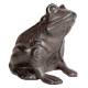 Grenouille Fonte Marron Rainette à Poser Décoration de Jardin Statuette 10,5x12,5x13cm
