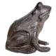 Grenouille Fonte Marron Rainette à Poser Décoration de Jardin Statuette 10,5x12,5x13cm