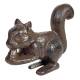 Ecureuil en Fonte Marron Animal à Poser Décoration de Jardin Statuette Extérieure 5,5x11,5x14cm