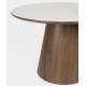 Table Almira Woody Table de Salle à Manger Ronde en Bois et Effet Marbre Guéridon Finition Noyer Design Seventies 77x115x115cm