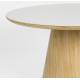 Table Almira Woody Table de Salle à Manger Ronde en Bois et Effet Marbre Finition Chêne Clair Design Seventies 77x115x115cm
