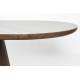 Table Almira Woody Table de Salle à Manger Ovale en Bois et Effet Marbre Guéridon Finition Noyer Design Seventies 77x90x200cm