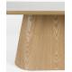 Table Almira Woody Table de Salle à Manger Ovale en Bois et Effet Marbre Finition Chêne Clair Design Seventies 77x90x200cm