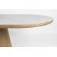 Table Almira Woody Table de Salle à Manger Ovale en Bois et Effet Marbre Finition Chêne Clair Design Seventies 77x90x200cm