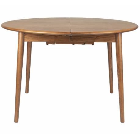 Table à Manger Twist Zuiver Table de Repas Extensible Ronde avec Rallonge Bois Couleur Noyer 76x120x160cm