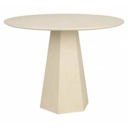 Table Ronde Pilar Console Zuiver Bois Beige 76x100x100cm
